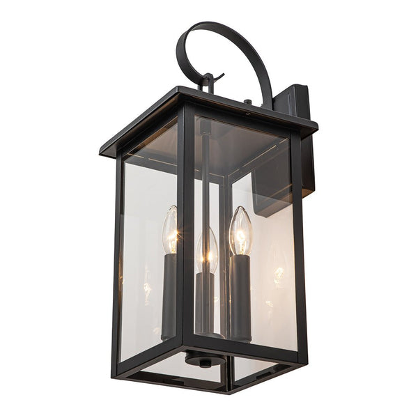 Thehouselights-IP23 Clear Glass Lantern Outdoor Wall Sconce-Wall Lights-1 Pack-