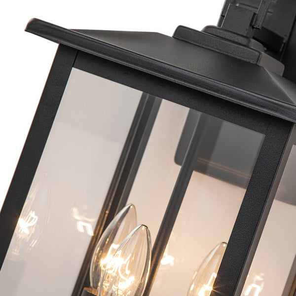 Thehouselights-IP23 Clear Glass Lantern Outdoor Wall Sconce-Wall Lights-1 Pack-