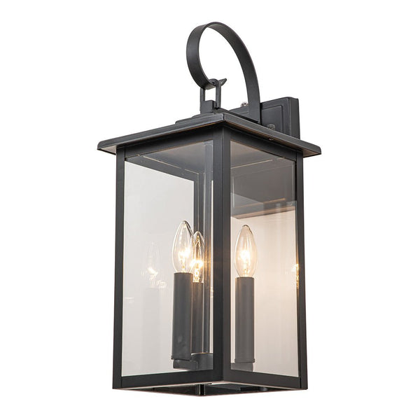 Thehouselights-IP23 Clear Glass Lantern Outdoor Wall Sconce-Wall Lights-1 Pack-