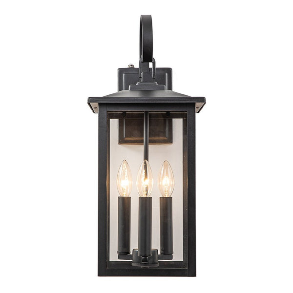 Thehouselights-IP23 Clear Glass Lantern Outdoor Wall Sconce-Wall Lights-1 Pack-