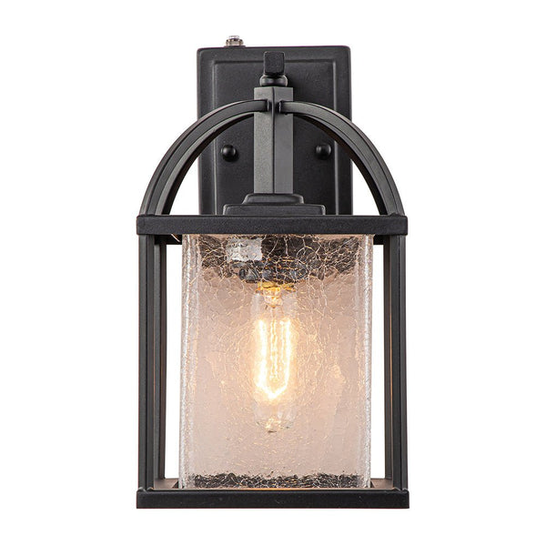 Thehouselights-IP23 Lantern Crackle Glass Outdoor Wall Sconce-Wall Lights-2 Pack-