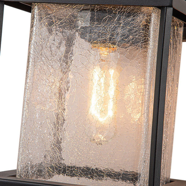 Thehouselights-IP23 Lantern Crackle Glass Outdoor Wall Sconce-Wall Lights-2 Pack-