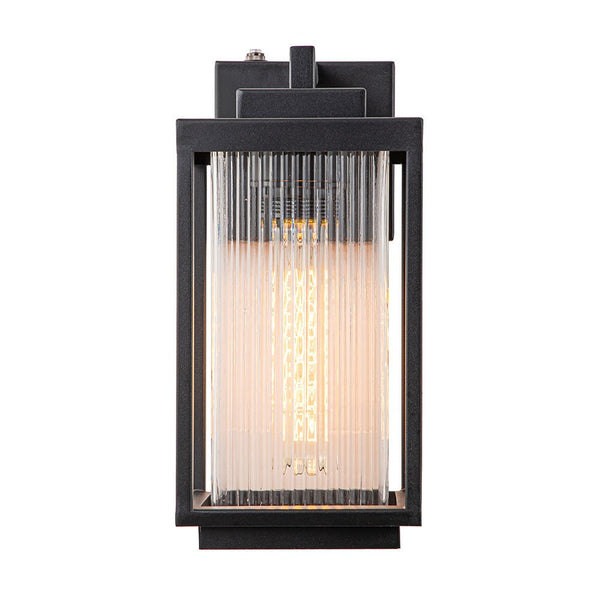 Thehouselights-IP23 Striped Glass Lantern Outdoor Wall Sconce-Wall Lights-2 Pack-