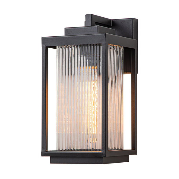 Thehouselights-IP23 Striped Glass Lantern Outdoor Wall Sconce-Wall Lights-2 Pack-