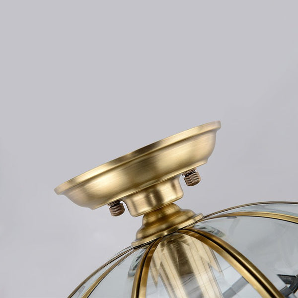 Thehouselights-Lantern Geometric Panel Semi Flush Mount-Ceiling Light--