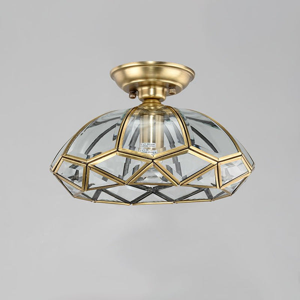 Thehouselights-Lantern Geometric Panel Semi Flush Mount-Ceiling Light--