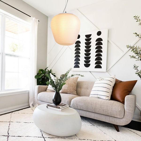 Thehouselights-Lantern Ribbed Glass Pendant Light-Pendant-L-