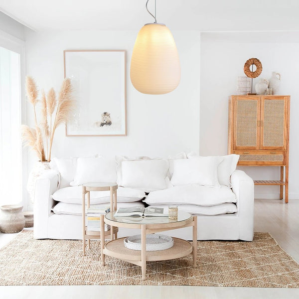 Thehouselights-Lantern Ribbed Glass Pendant Light-Pendant-M-