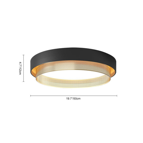 Thehouselights-LED Circular Hollow Flush Mount Ceiling Light-Ceiling Light-Cool White-Black