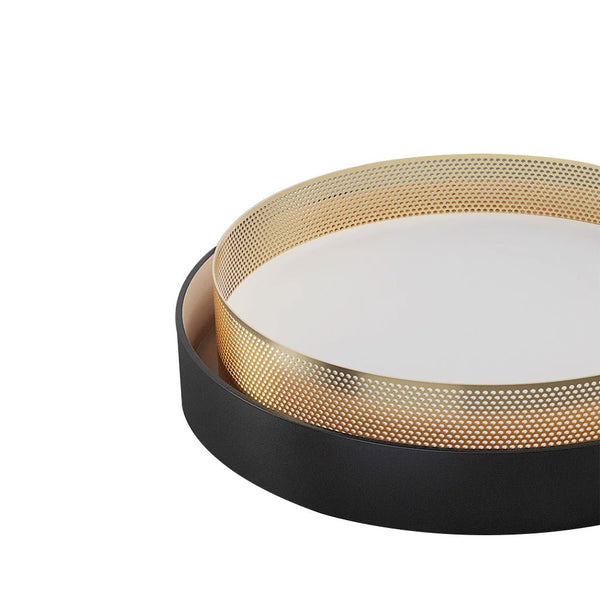 Thehouselights-LED Circular Hollow Flush Mount Ceiling Light-Ceiling Light-Cool White-Black