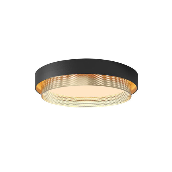 Thehouselights-LED Circular Hollow Flush Mount Ceiling Light-Ceiling Light-Cool White-Black