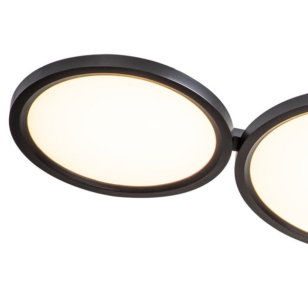 Thehouselights-LED Flush Mount Light with Four Circular Rings in Warm White-Ceiling Light--