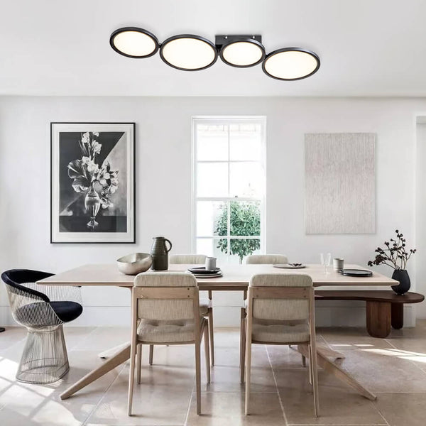 Thehouselights-LED Flush Mount Light with Four Circular Rings in Warm White-Ceiling Light--