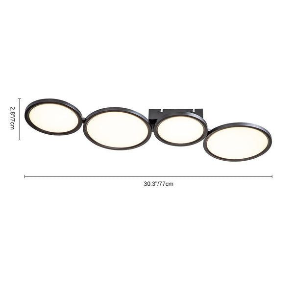 Thehouselights-LED Flush Mount Light with Four Circular Rings in Warm White-Ceiling Light--