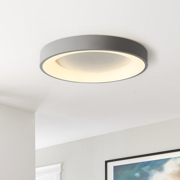 Thehouselights-LED Grey Round Flush Mount Ceiling Light-Ceiling Light-Warm White-