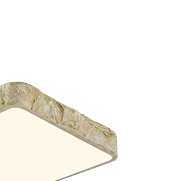 Thehouselights-LED Nordic Stone Rock Design Square Flush Mount-Ceiling Light-Black-63 cm.