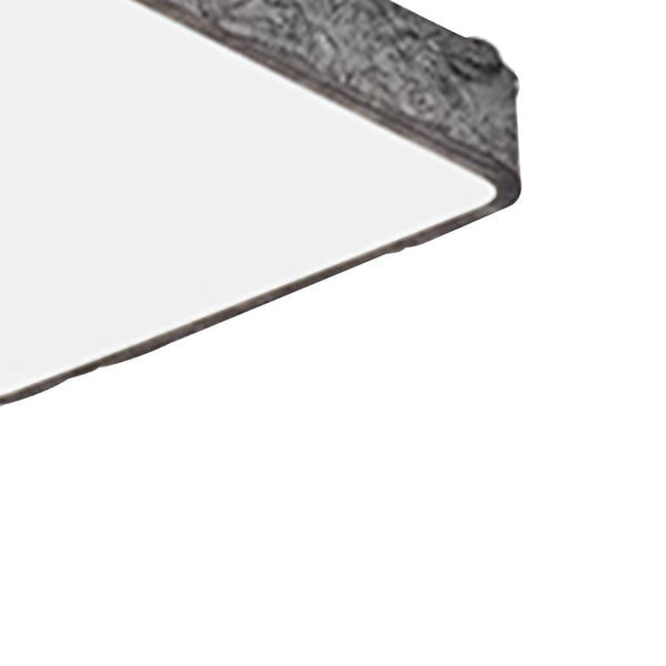 Thehouselights-LED Nordic Stone Rock Design Square Flush Mount-Ceiling Light-Black-63 cm.