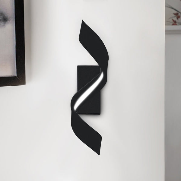 Thehouselights-LED Ribbon Spiral Indoor Outdoor Wall Sconce-Wall Lights-Black-