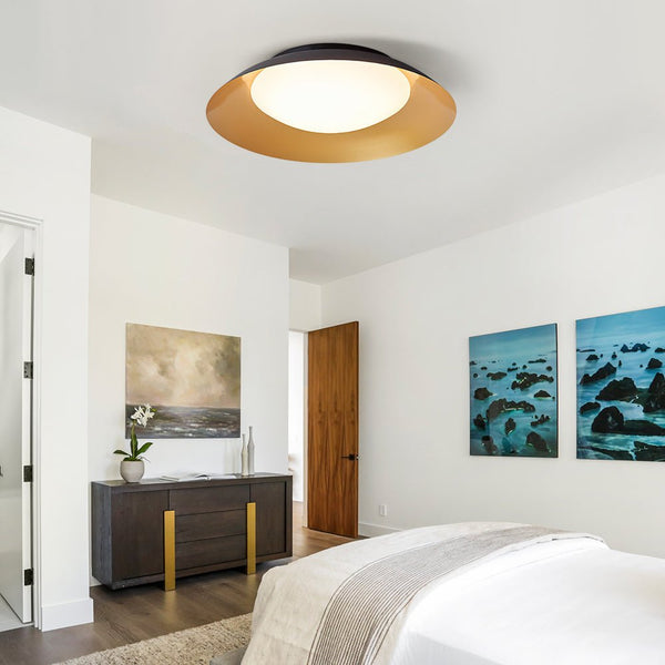 Thehouselights-LED Saucer Flush Mount with Acrylic Diffuser-Ceiling Light-Cool White-