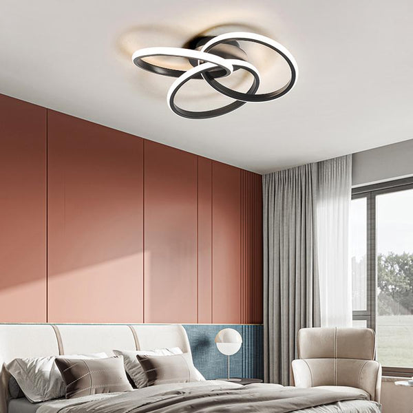 Thehouselights-LED Twist Ceiling Light with Knot Design-Ceiling Light-Black-