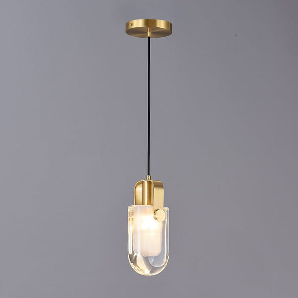 Thehouselights-Linear Crystal Pendant Light in Gold-Pendant--