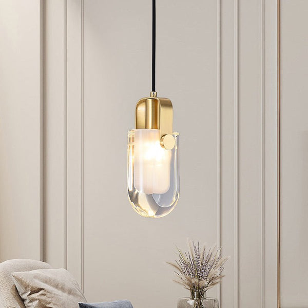 Thehouselights-Linear Crystal Pendant Light in Gold-Pendant--