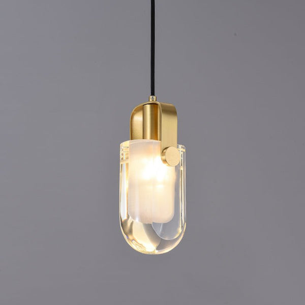 Thehouselights-Linear Crystal Pendant Light in Gold-Pendant--