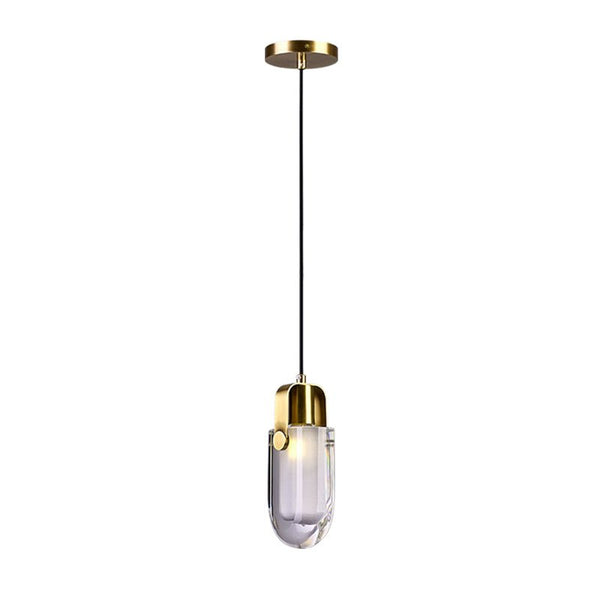 Thehouselights-Linear Crystal Pendant Light in Gold-Pendant--