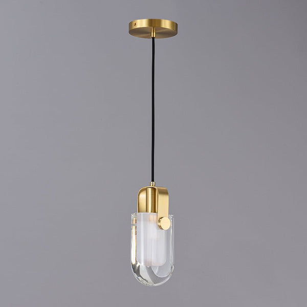 Thehouselights-Linear Crystal Pendant Light in Gold-Pendant--