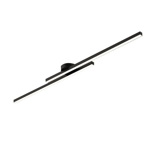 Thehouselights-Long Strip LED Black Flush Mount-Ceiling Light--