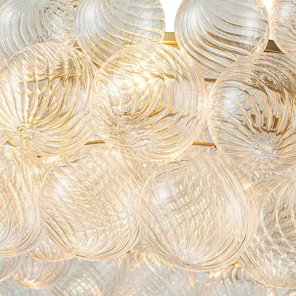 Thehouselights-Luxury Large Cluster Cloud Bubble Chandelier Ribbed Glass Brass Hanging Light-Chandelier-8-Light-