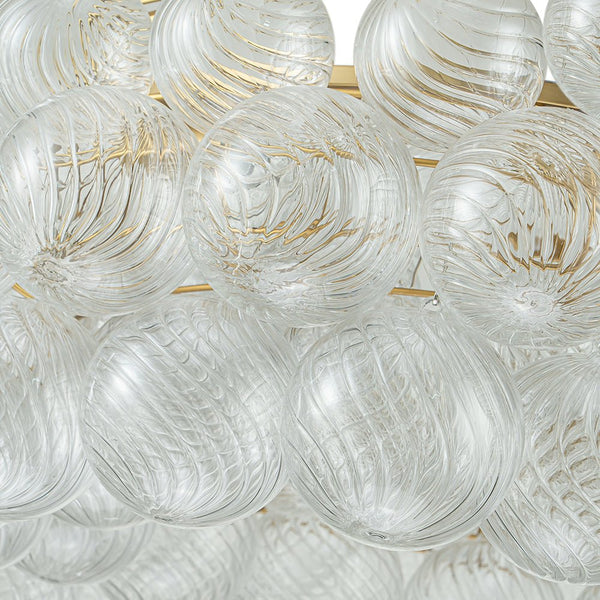 Thehouselights-Luxury Large Cluster Cloud Bubble Chandelier Ribbed Glass Brass Hanging Light-Chandelier-8-Light-