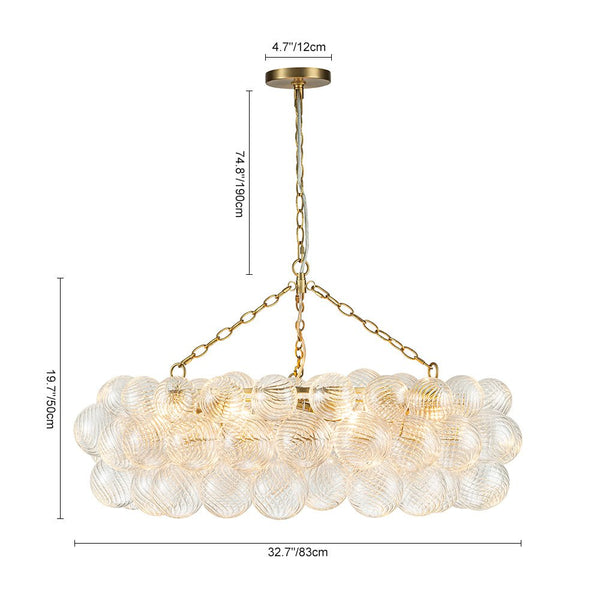 Thehouselights-Luxury Large Cluster Cloud Bubble Chandelier Ribbed Glass Brass Hanging Light-Chandelier-8-Light-