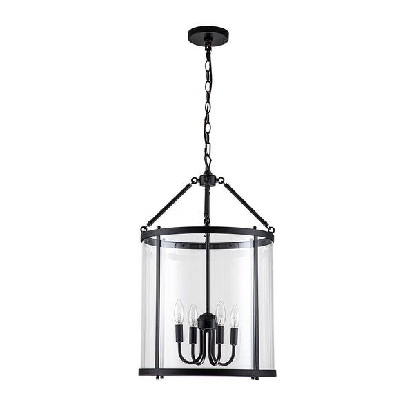 Thehouselights-Manor Cylinder Glass Lantern Pendant Light-Pendant-Chrome-