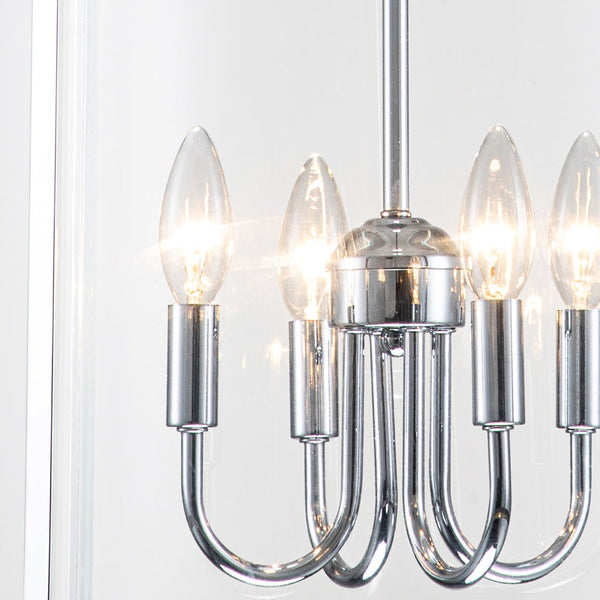 Thehouselights-Manor Cylinder Glass Lantern Pendant Light-Pendant-Chrome-