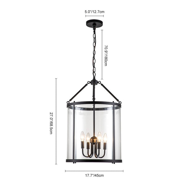 Thehouselights-Manor Cylinder Glass Lantern Pendant Light-Pendant-Chrome-
