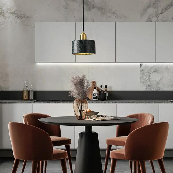 Thehouselights-Marble Pendant Light with Circle Round Shape-Pendant--