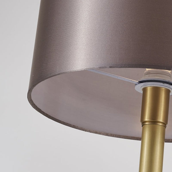 Thehouselights-Marble Table Lamp with Fabric Drum Shade-Table Lamp--