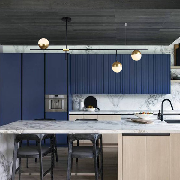 Thehouselights-Mid-Century Modern 3-Light Kitchen Island Chandelier-Chandelier--