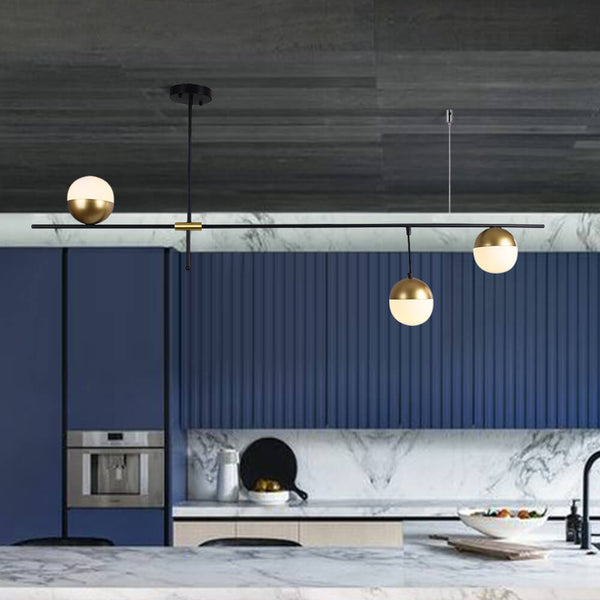 Thehouselights-Mid-Century Modern 3-Light Kitchen Island Chandelier-Chandelier--