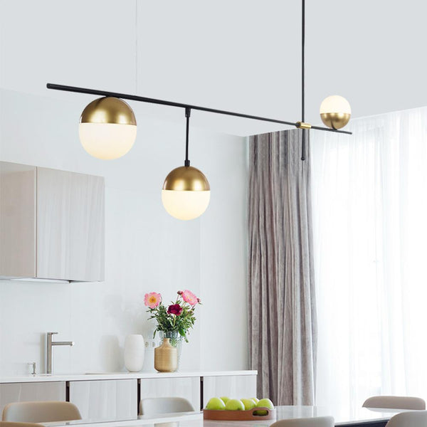 Thehouselights-Mid-Century Modern 3-Light Kitchen Island Chandelier-Pendant--