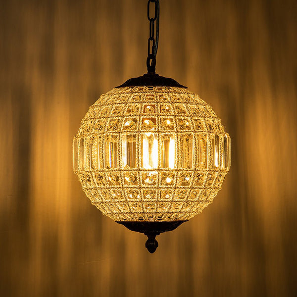 Thehouselights-Mid-century Modern Crystal Orb Chandelier-Chandelier-1-Light-