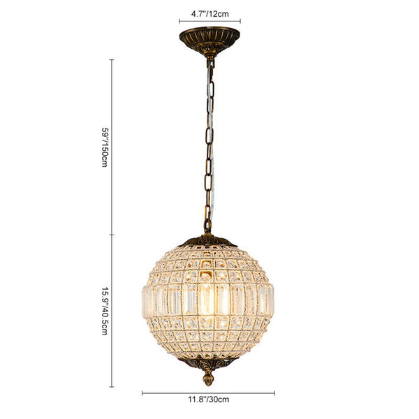 Thehouselights-Mid-century Modern Crystal Orb Chandelier-Chandelier-1-Light-