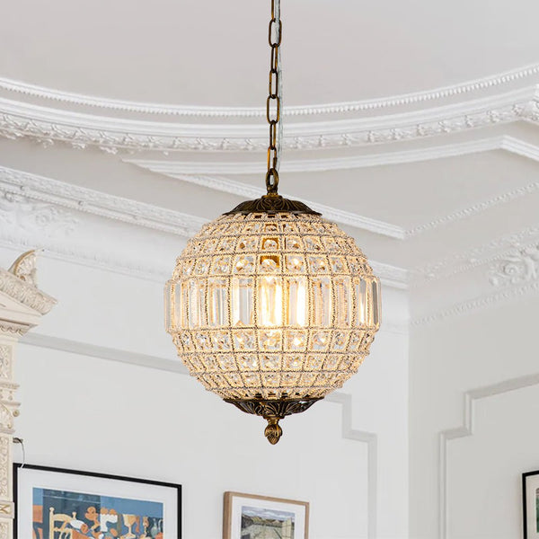 Thehouselights-Mid-century Modern Crystal Orb Chandelier-Chandelier-1-Light-