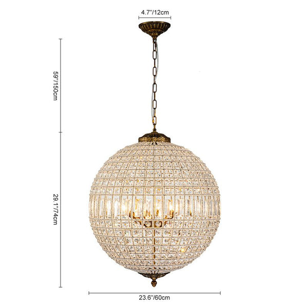 Thehouselights-Mid-century Modern Crystal Orb Chandelier-Chandelier-1-Light-