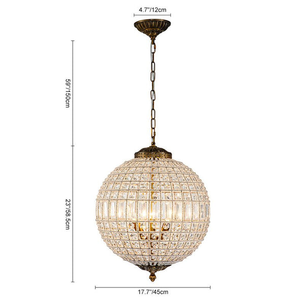 Thehouselights-Mid-century Modern Crystal Orb Chandelier-Chandelier-1-Light-