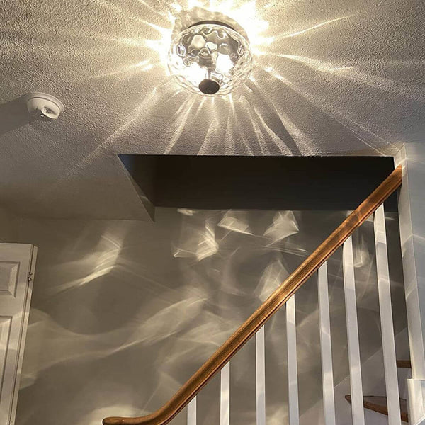Thehouselights-Mid-Century Modern Glass Bowl Flush Mount Ceiling Light-Flush Mount--
