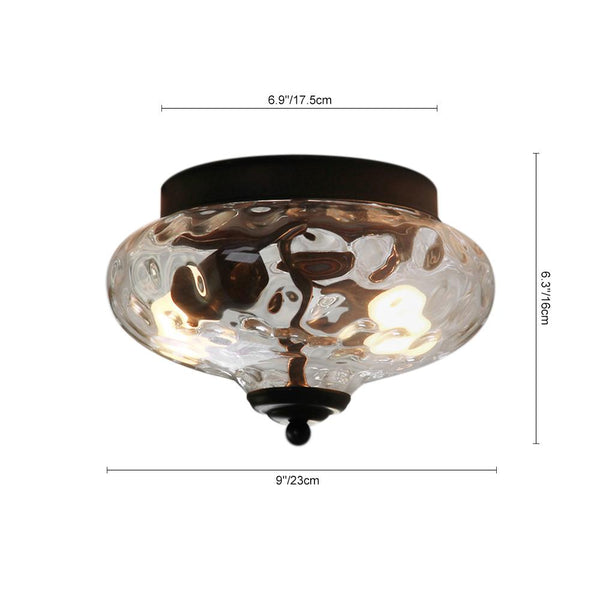 Thehouselights-Mid-Century Modern Glass Bowl Flush Mount Ceiling Light-Flush Mount--