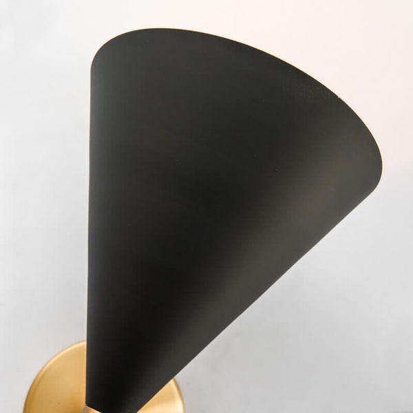 Thehouselights-Mid-Century Modern Hourglass Black Mounted Wall Sconce Lighting-Wall Lights--