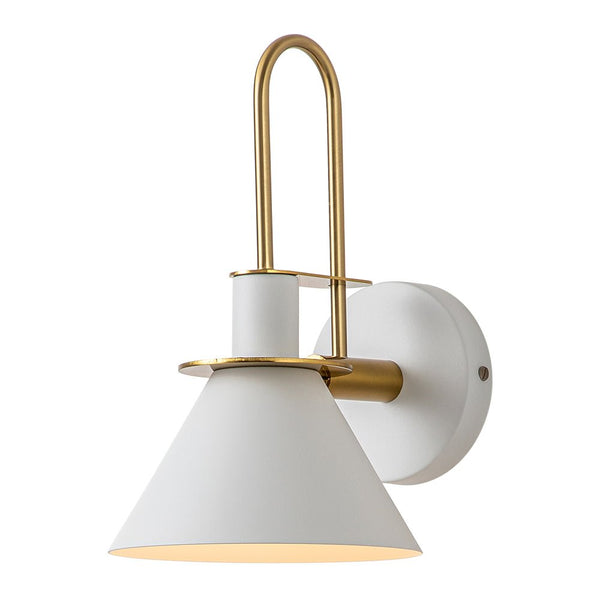 Thehouselights-Mid-Century Modern Industrial Look Matte Black Wall Lamp-Wall Lights-White-